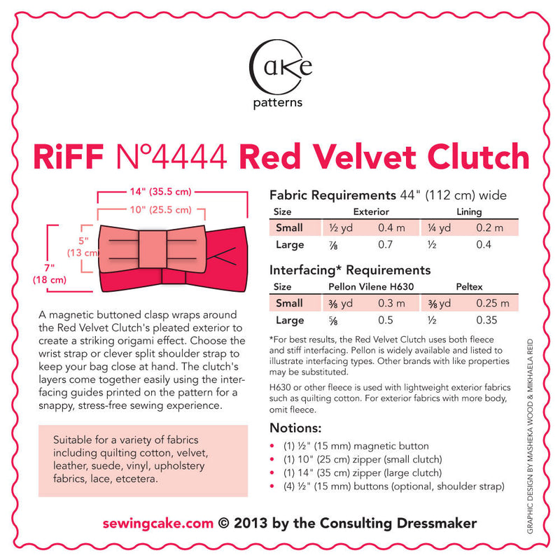 Cake Patterns Red Velvet Clutch Sewing Pattern