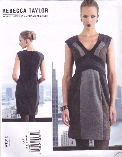 V1316 Vogue American Designer Rebecca Taylor Dress Sewing Pattern Vogue 1316 Out of Print