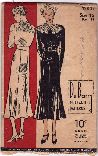 DuBarry 1280 - 1930s Two Piece Dress Vintage Sewing Pattern