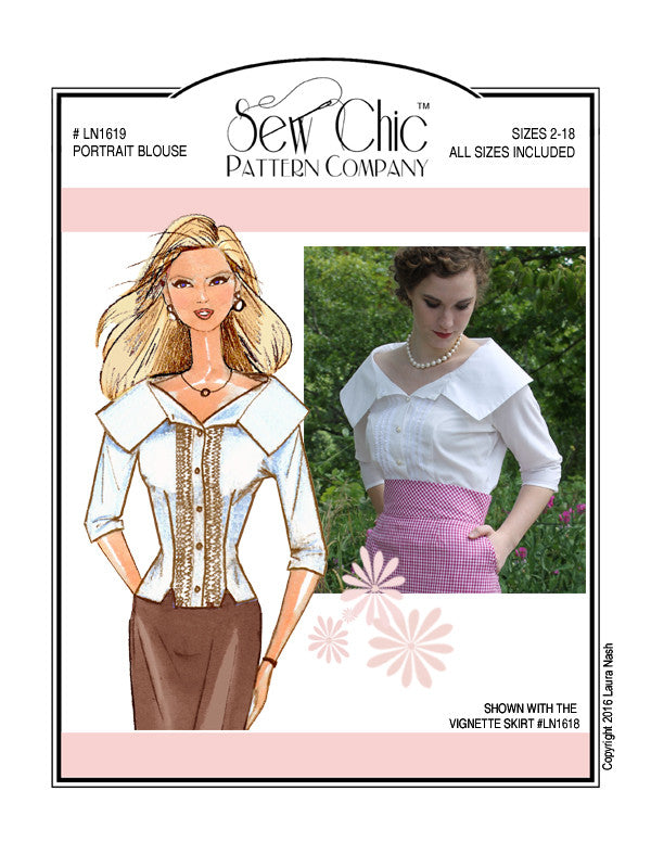 Portrait Blouse Sewing Pattern by Sew Chic Pattern Company