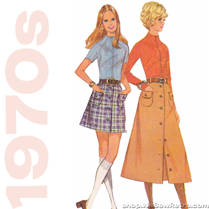 McCalls 2457 Vintage Sewing Pattern - 1970s Dress, Skirt, Blouse