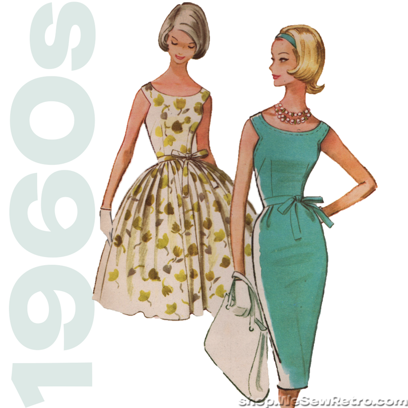McCalls 5813 - 1960s Vintage Pattern - Scoop Neck Dress Sewing Pattern