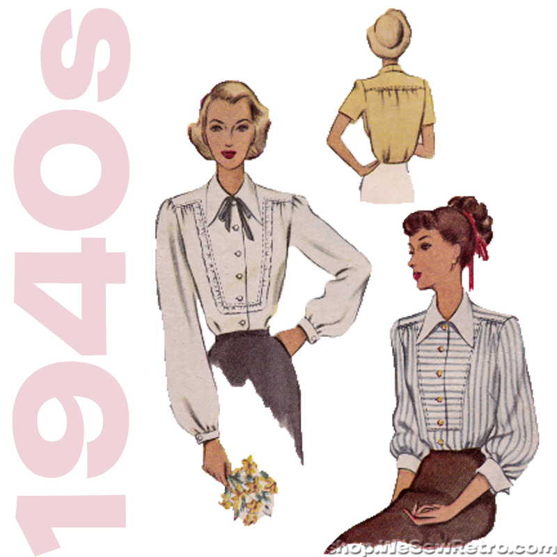 McCall 7238 - 1940s Blouse Vintage Sewing Pattern