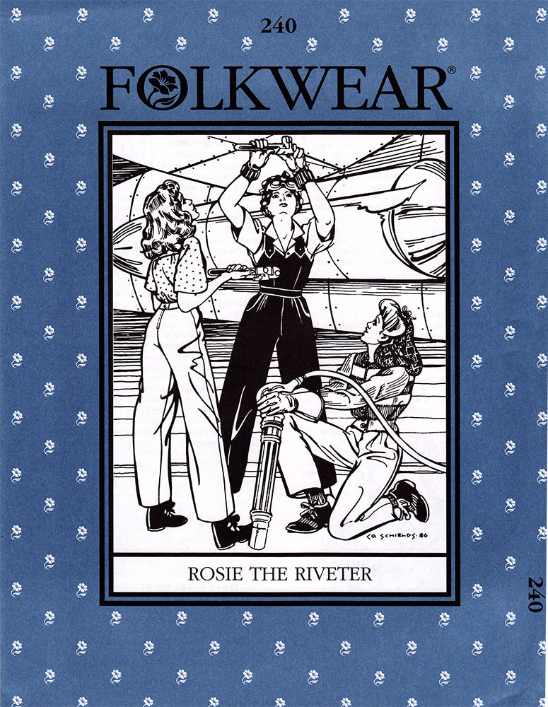 Rosie the Riveter Sweetheart Overalls Sewing Pattern - Folkwear 240