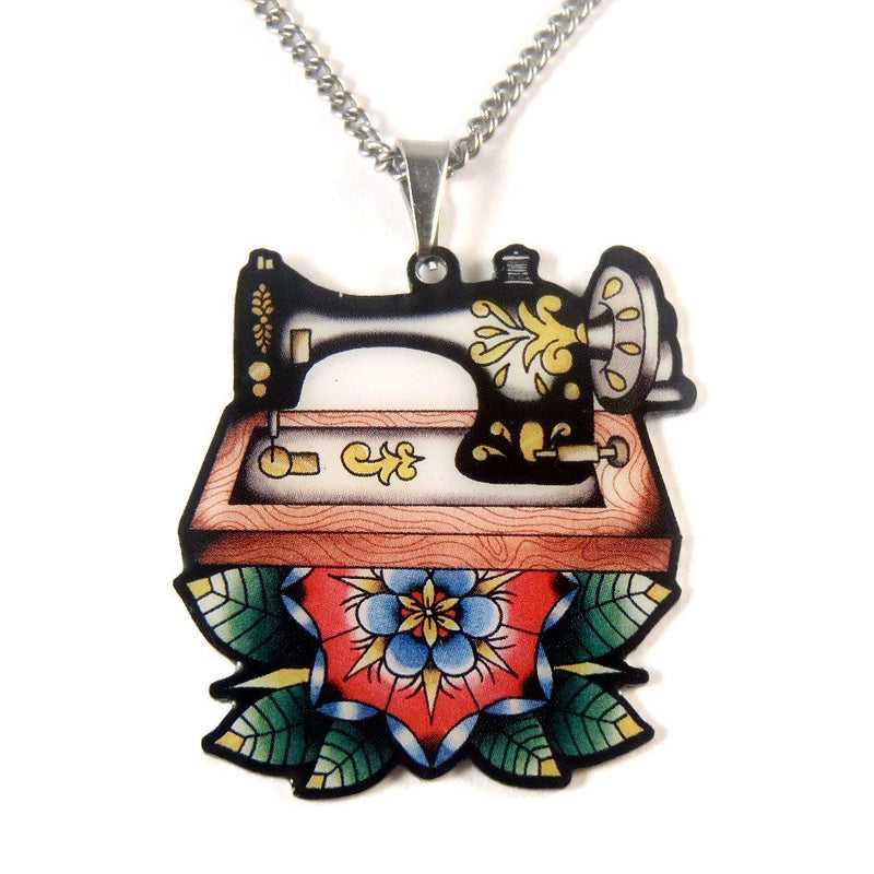 Sew Lovely Vintage Sewing Machine Pendant Necklace