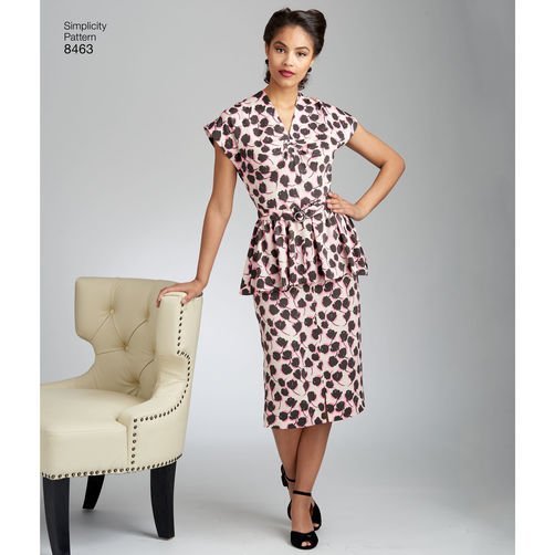 Simplicity 8463 1940s Two-Piece Vintage Dress Paper Sewing Pattern