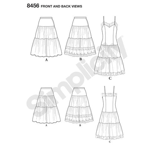 Simplicity 8456 Vintage Petticoats and Slip - 1950s Paper Sewing Pattern
