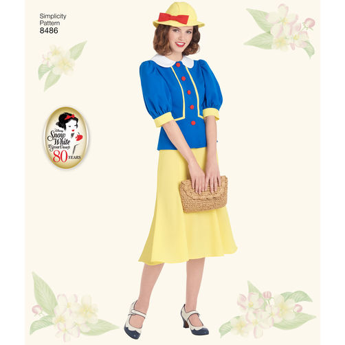 Simplicity 8486 1930s Snow White Dress and Hat Paper Sewing Pattern