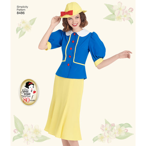 Simplicity 8486 1930s Snow White Dress and Hat Paper Sewing Pattern