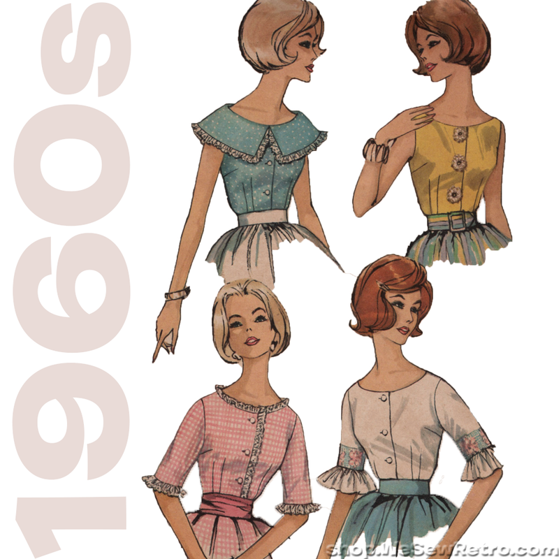 Simplicity 3928 - 1960s Vintage Pattern - Blouse Sewing Pattern