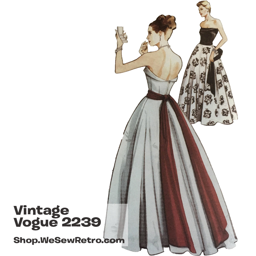 Vintage Vogue 2239 1950s Evening Gown Sewing Pattern WeSewRetro Vintage Vogue 2239 1950s Evening Gown Sewing Pattern WeSewRetro