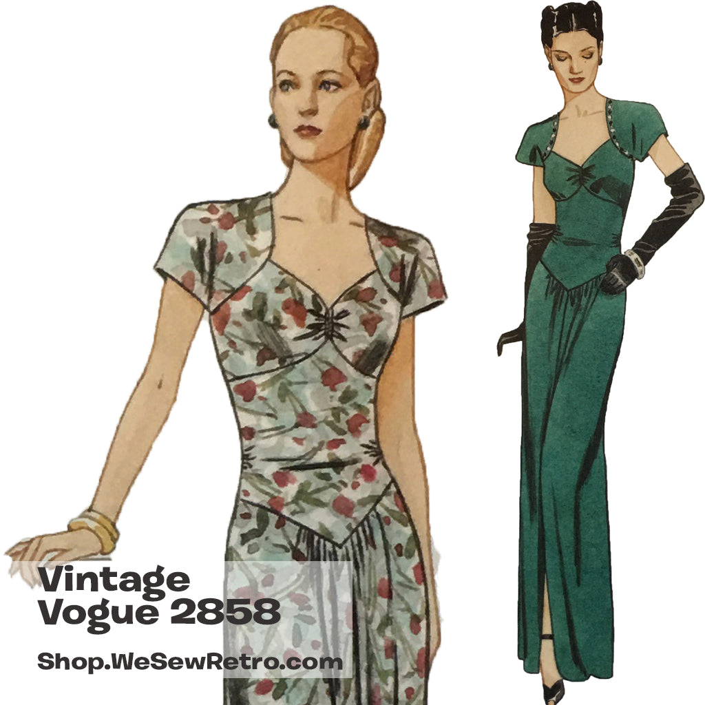 Vintage Vogue 2858 1940s Misses Dress Sewing Pattern – WeSewRetro Vintage Vogue 2858 1940s Misses Dress Sewing Pattern – WeSewRetro